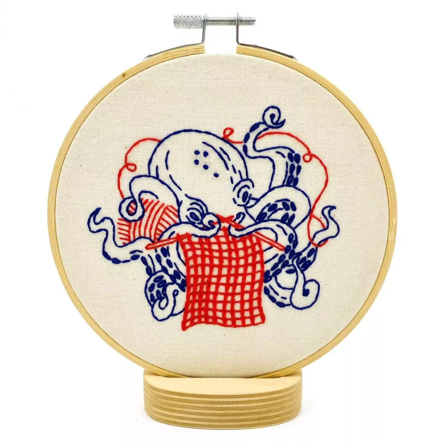 Knitting Octopus Complete Embroidery Kit (Hook, Line & Tinker)