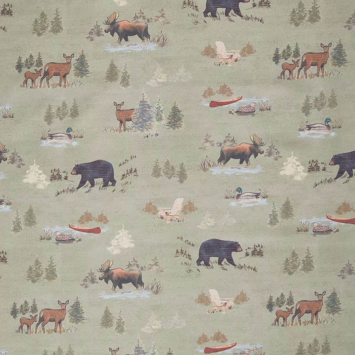 Lake & Lodge – Toile Olive Yardage