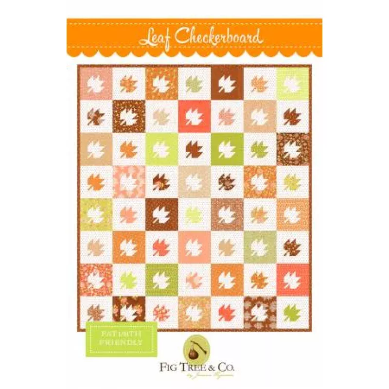 Leaf Checkerboard Quilt Pattern