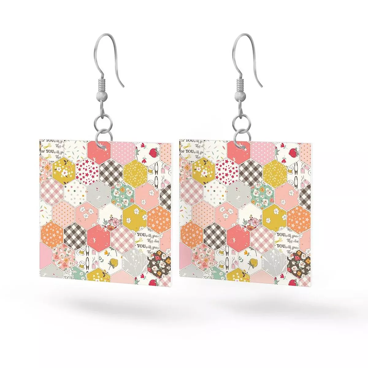 Leather Square Earrings BloomBerry