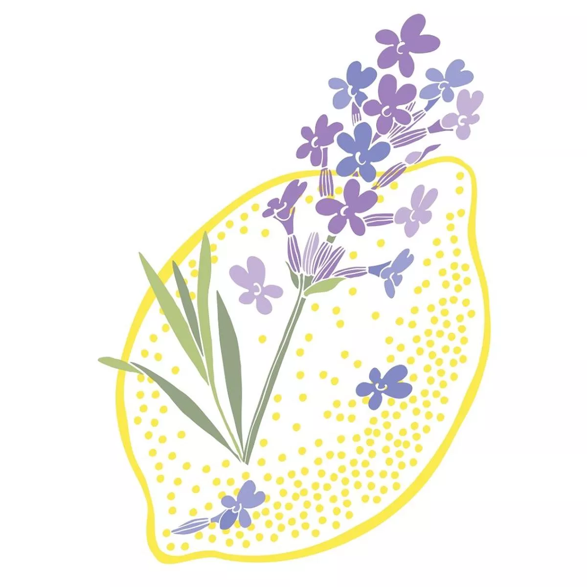 Lemon & Lavender Fabric Panel – Variation 2