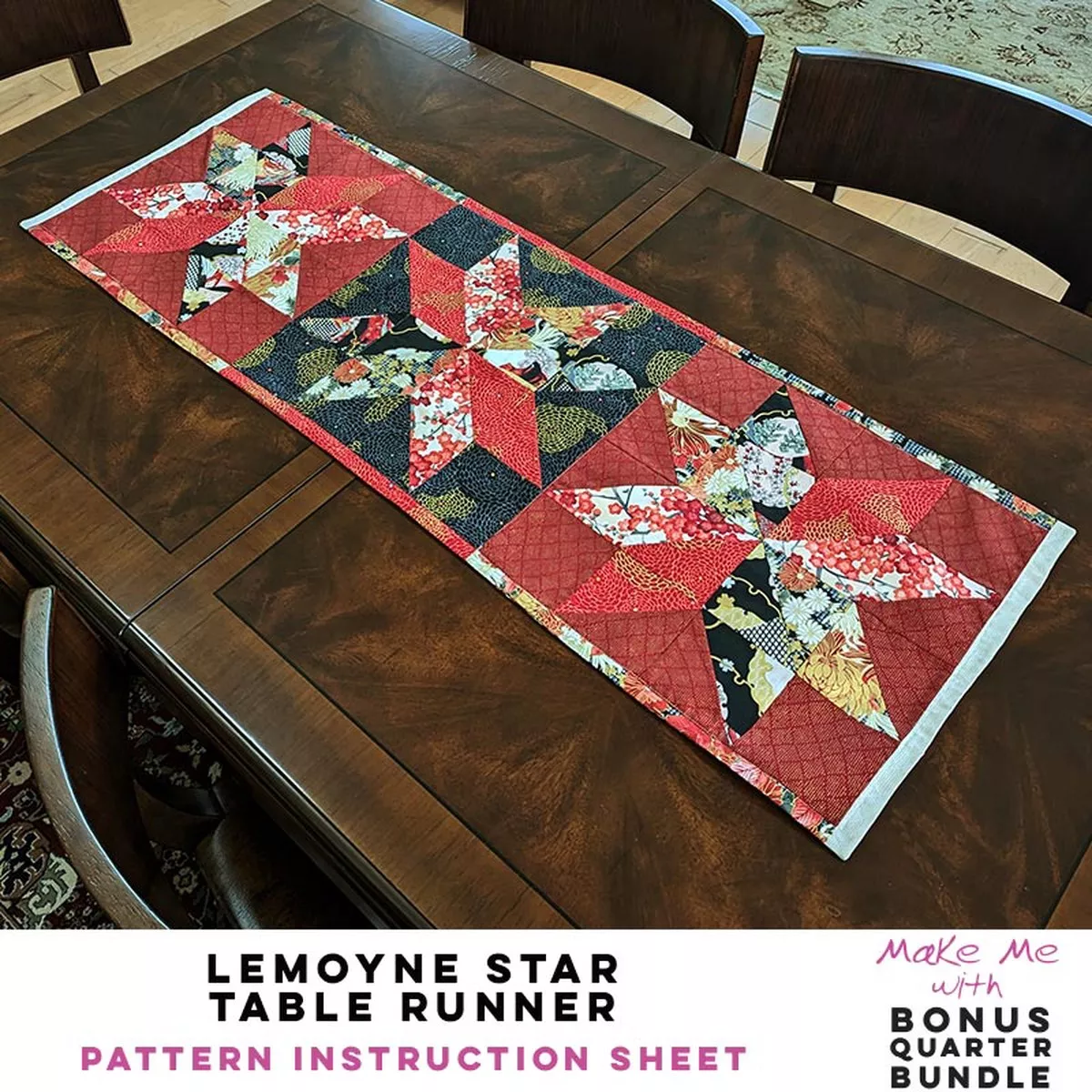 LeMoyne Star Table Runner – 8-Piece Bonus Quarter Bundle Pattern