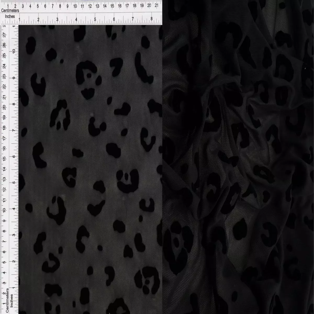 Leopard Flocking Stretch Mesh Fabric – FLOCK-MS11409