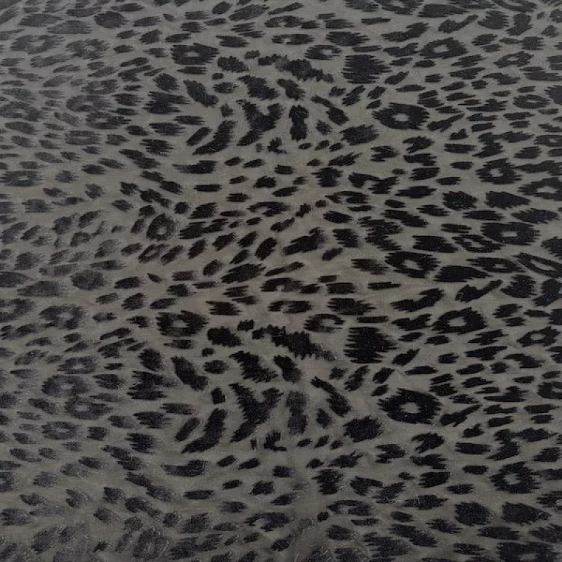 Leopard Print Burnout Stretch Velvet Fabric