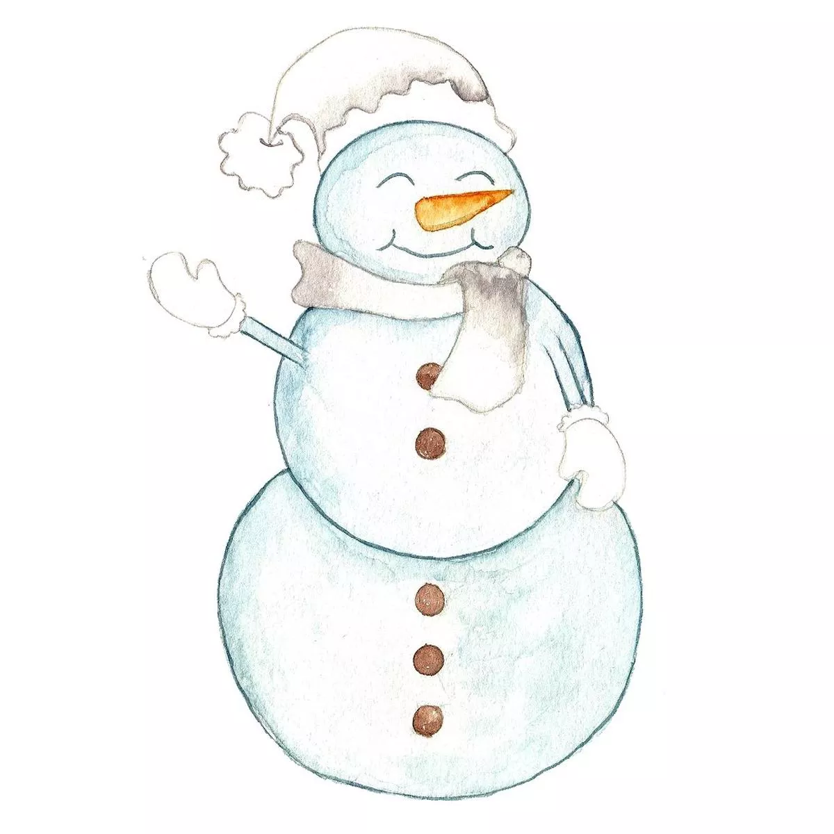 Let It Snow Snowman Fabric Panel – White