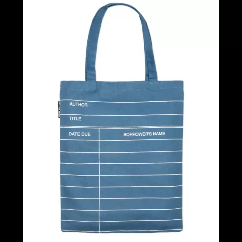Library Card Tote Bag – Blue