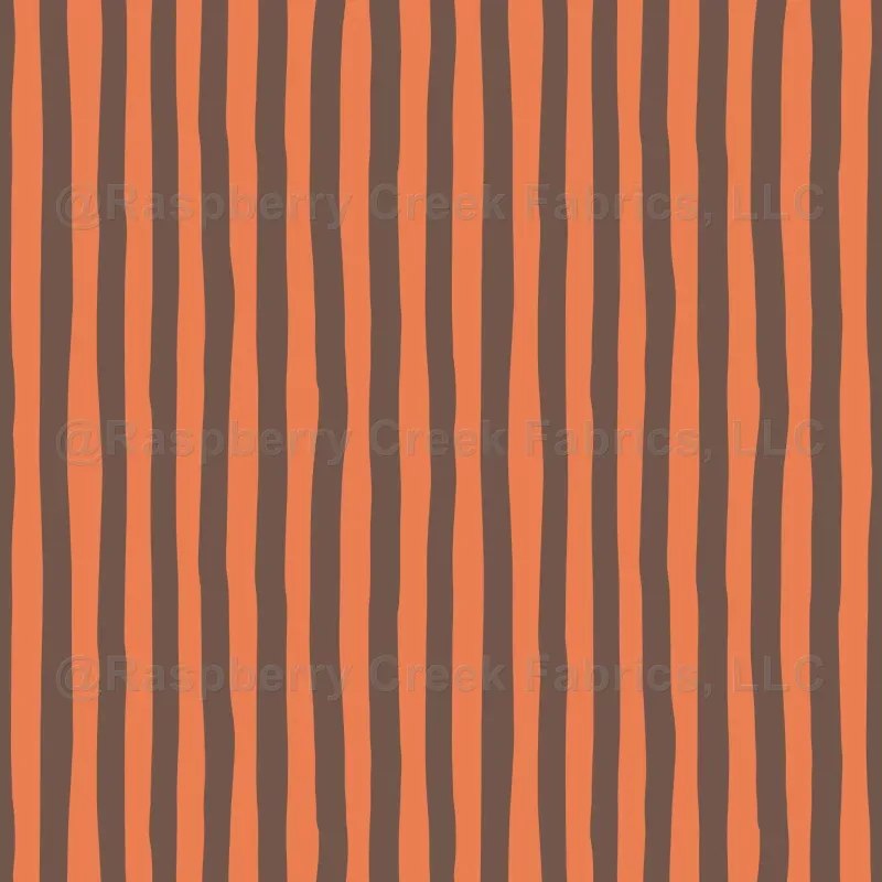 Light Orange & Coffee Brown Wonky Stripes