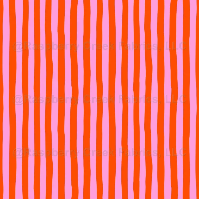 Light Pink & Orange Wonky Stripes