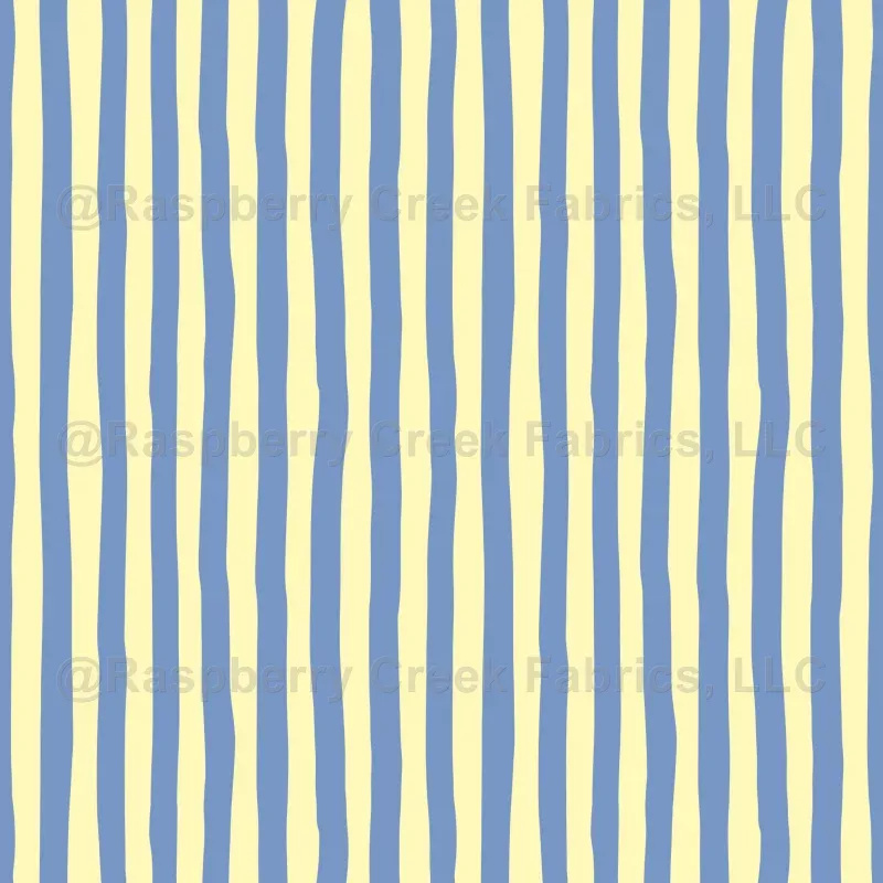 Light Yellow & Light Blue Wonky Stripes