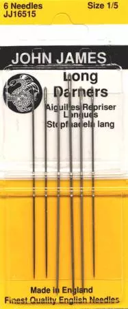 Long Darners Needles Assorted Sizes 1/5 - John James - 6 ct