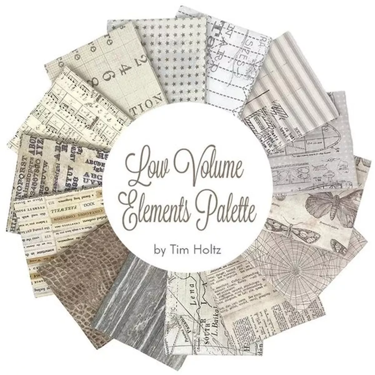 Low Volume Elements Palette Fat Quarter Bundle, Tim Holtz for FreeSpirit Fabrics