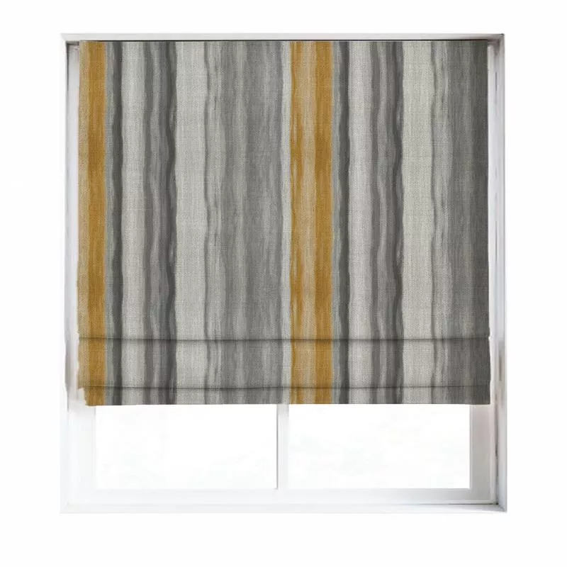 ‘Manuka’ Fabric by the Metre (Grey/ Yellow)