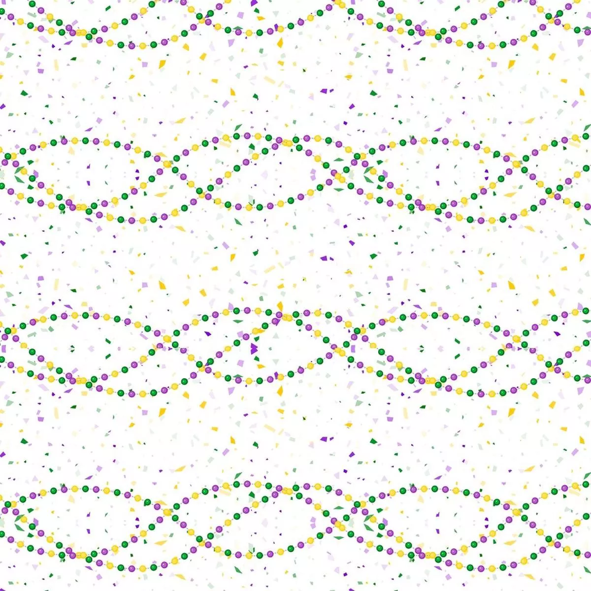 Mardi Gras Beads Confetti Fabric