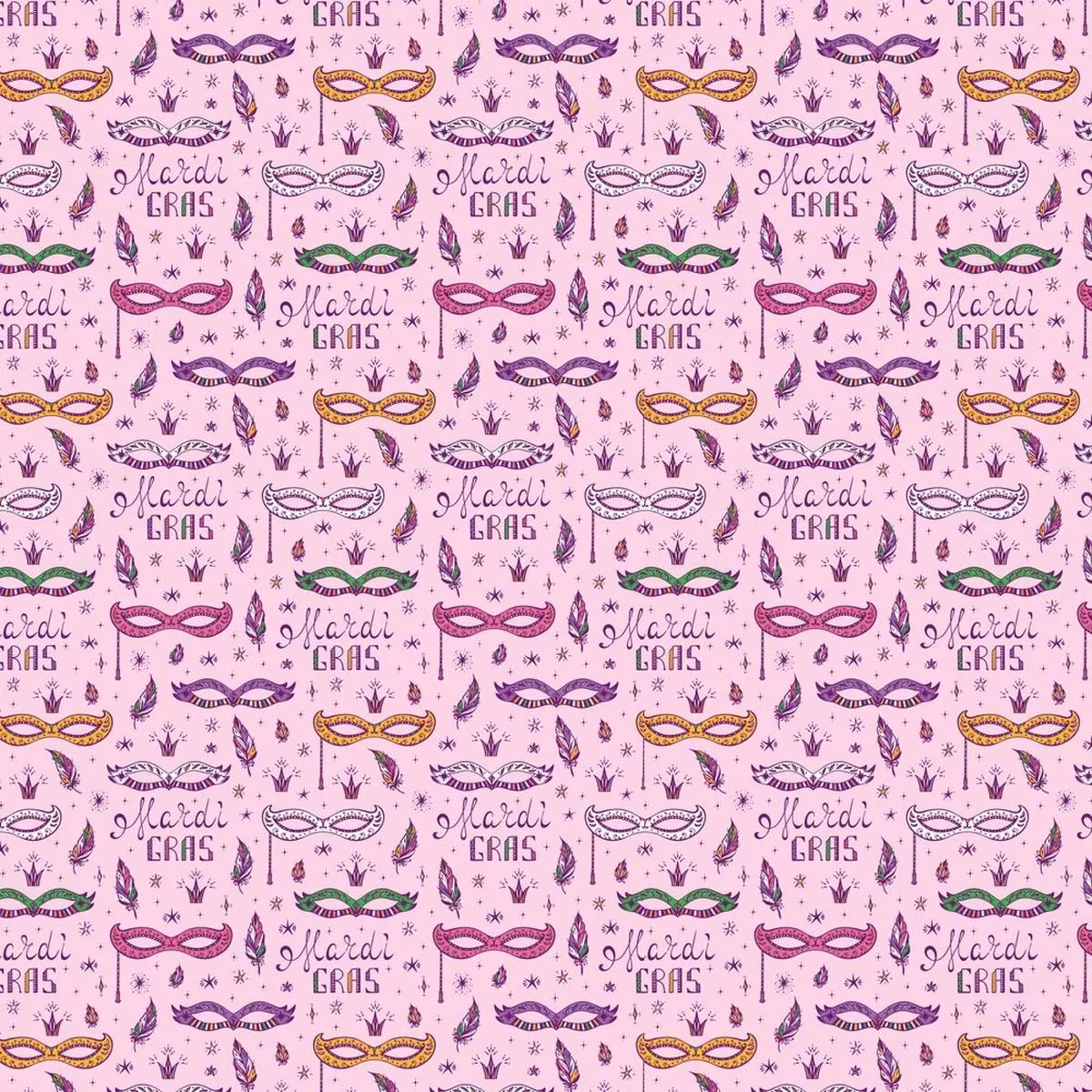 Mardi Gras Parade Fabric – Pink