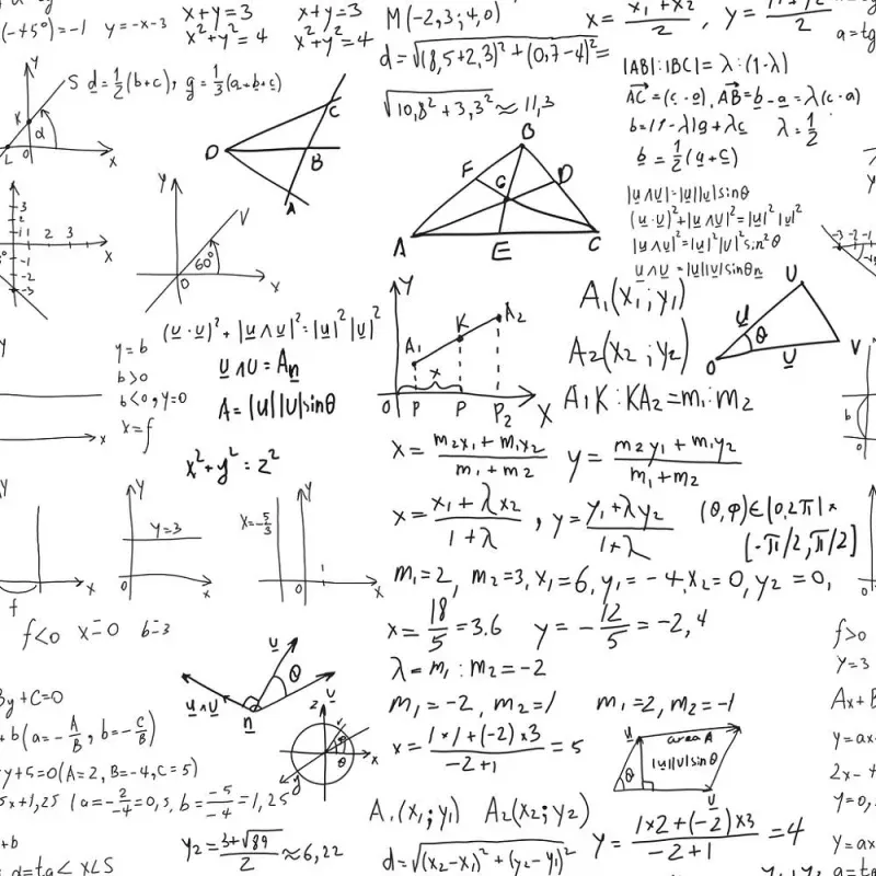 Mathematical Formulas Fabric – White