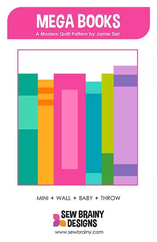 Mega Books Quilt Pattern - Sew Brainy Designs