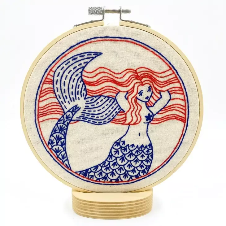 Mermaid Complete Embroidery Kit (Hook, Line & Tinker)
