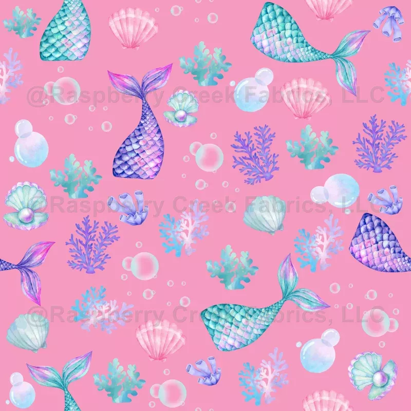 Mermaids Dream on Carnation Pink – large