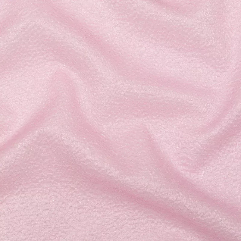 Metallic Pink Striped Bubble Wrap Organza Brocade