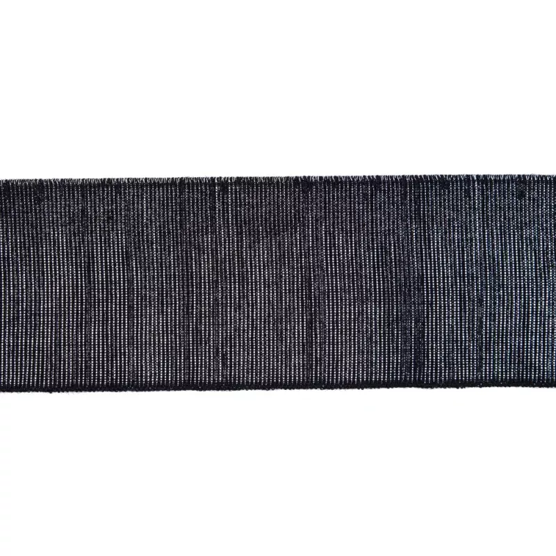 Metallic Silver and Black Elastic – 2″