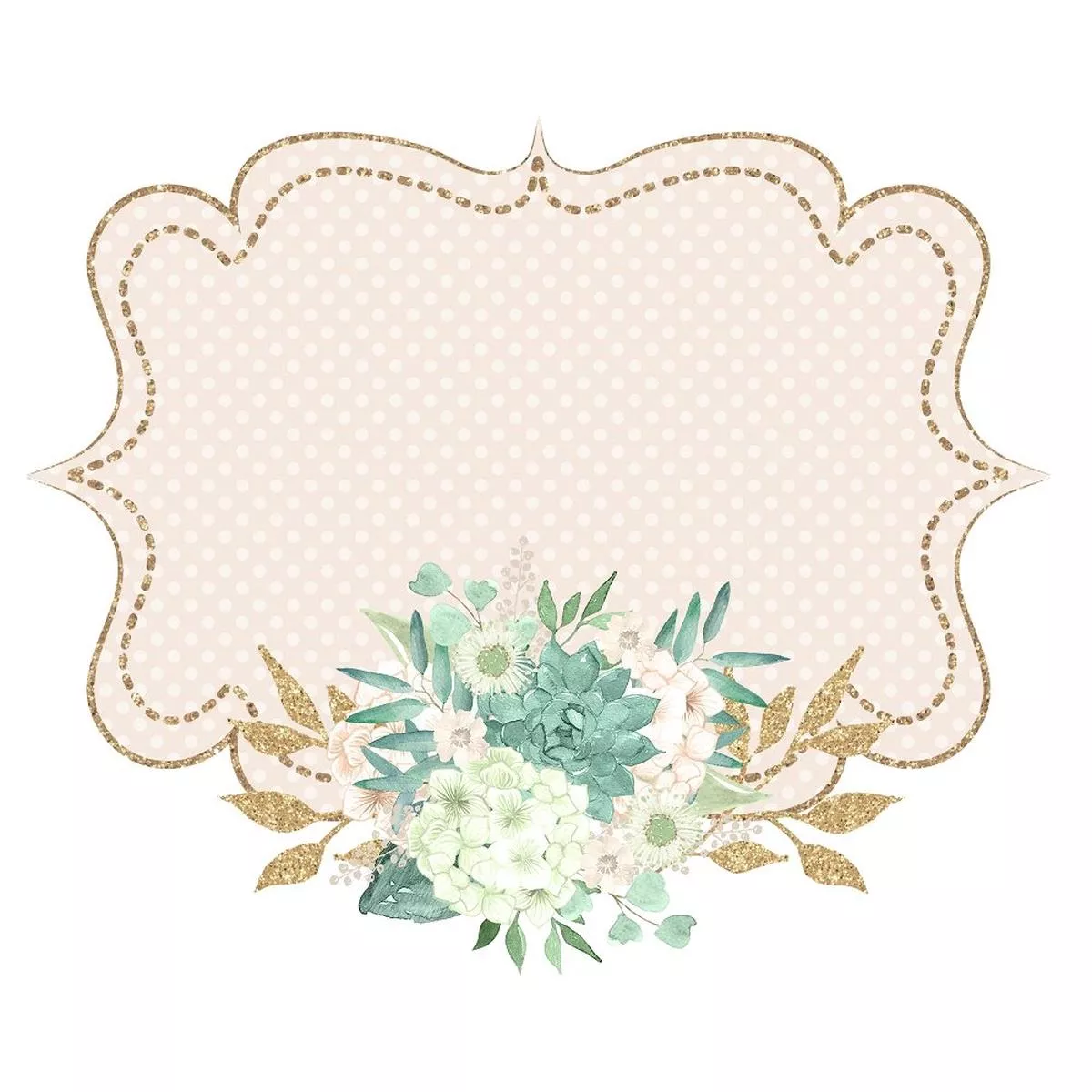 Mint Dreams Frame #2 Fabric Panel