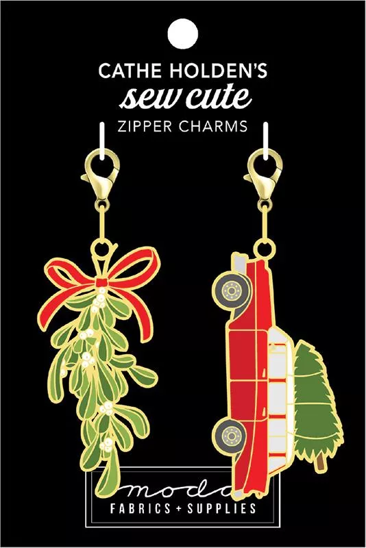 Mistletoe & Station Wagon Zipper Pulls (Cathe Holden) 2 ct