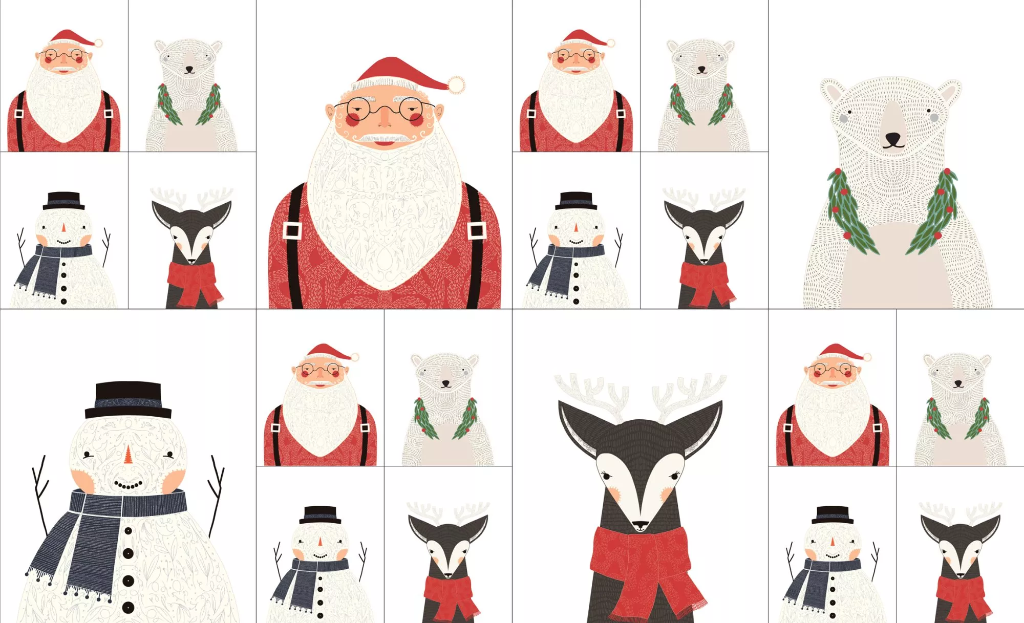 Mixed Block 36" x 44" Panel/Eggnog: Merrymaking (Gingiber) (Panel 114)