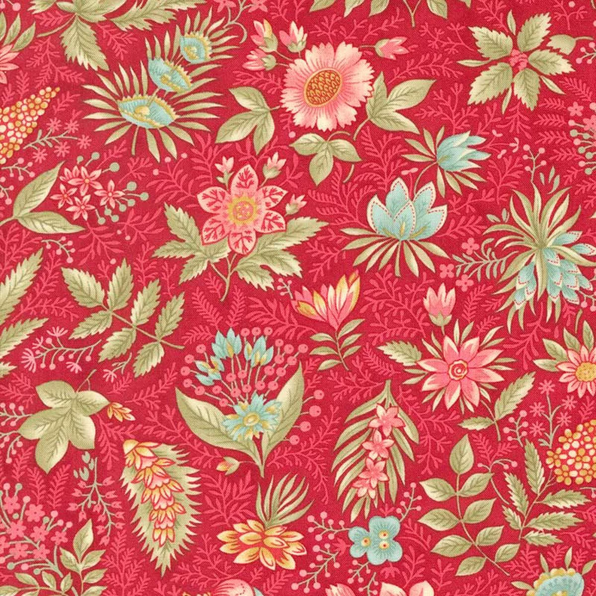 Moda Collections Cause Etchings – Joyful Jacobean Red 44332-13