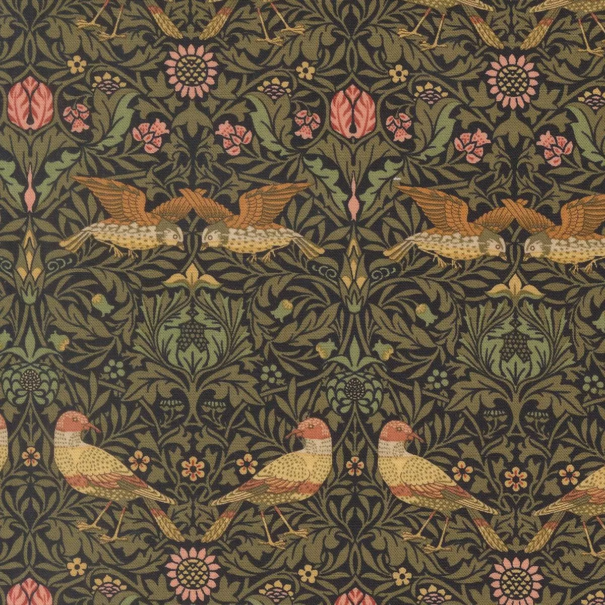 Moda Morris Muse – Damask Birds Ebony 13381 16