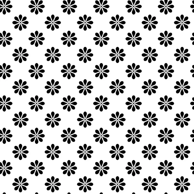 Monochrome Floral #1 Fabric