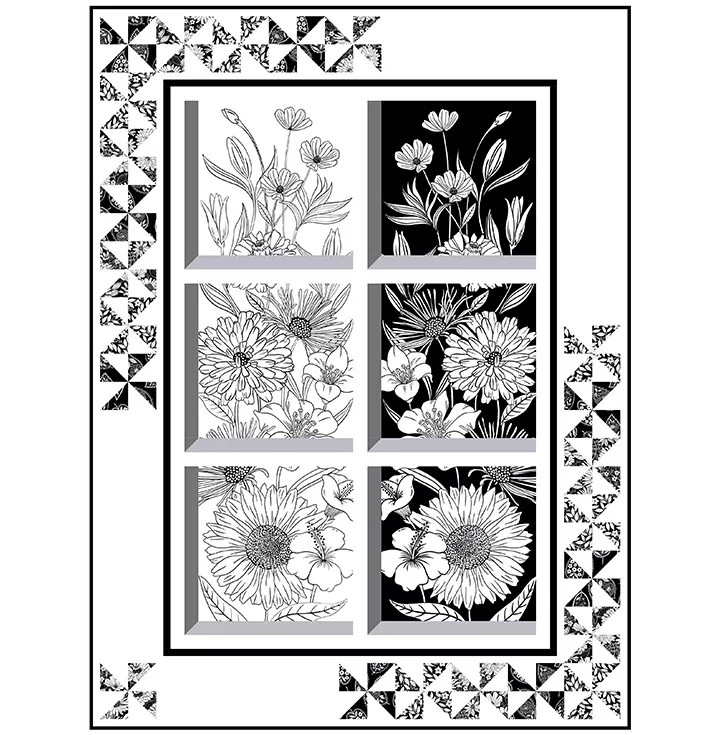 Monochrome Window Quilt Kit (Ladeebug Design)