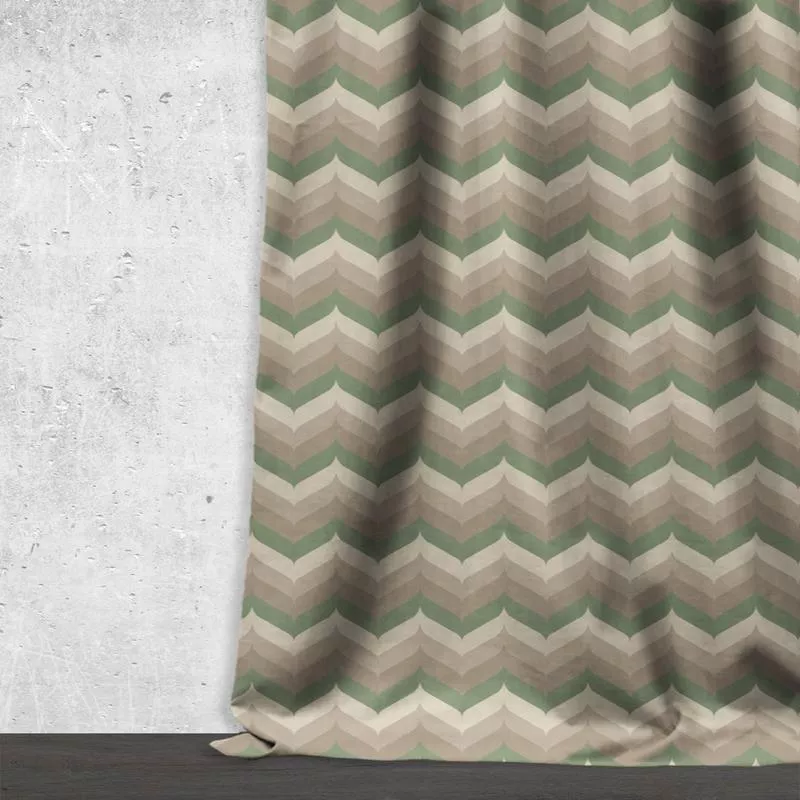 ‘Moss Bean’ Fabric by the Metre (Green/ Grey)