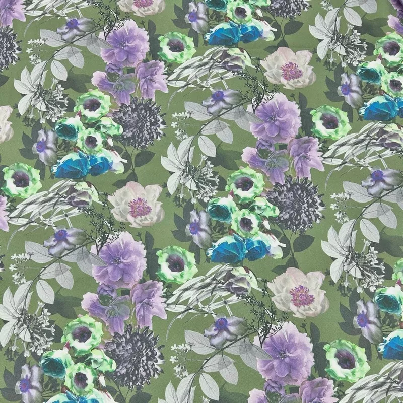 Mystic Bloom Stretch Denim Fabric