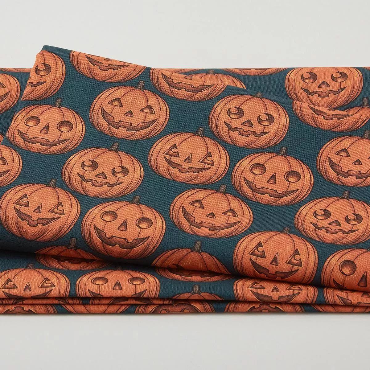 Mystic Moonlight – Pumpkin Grid Green 2 Yard Cut
