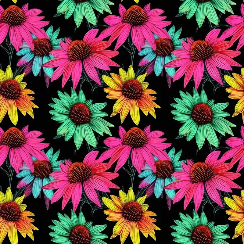 Neon Coneflower Fabric