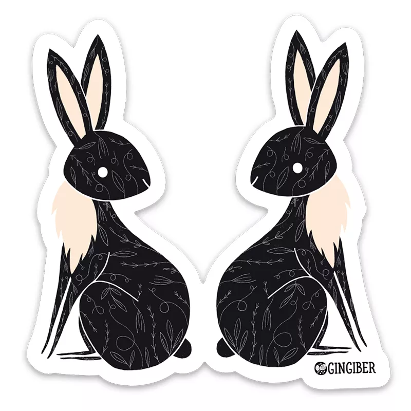 Nocturnal Bunny Sticker (Gingiber)