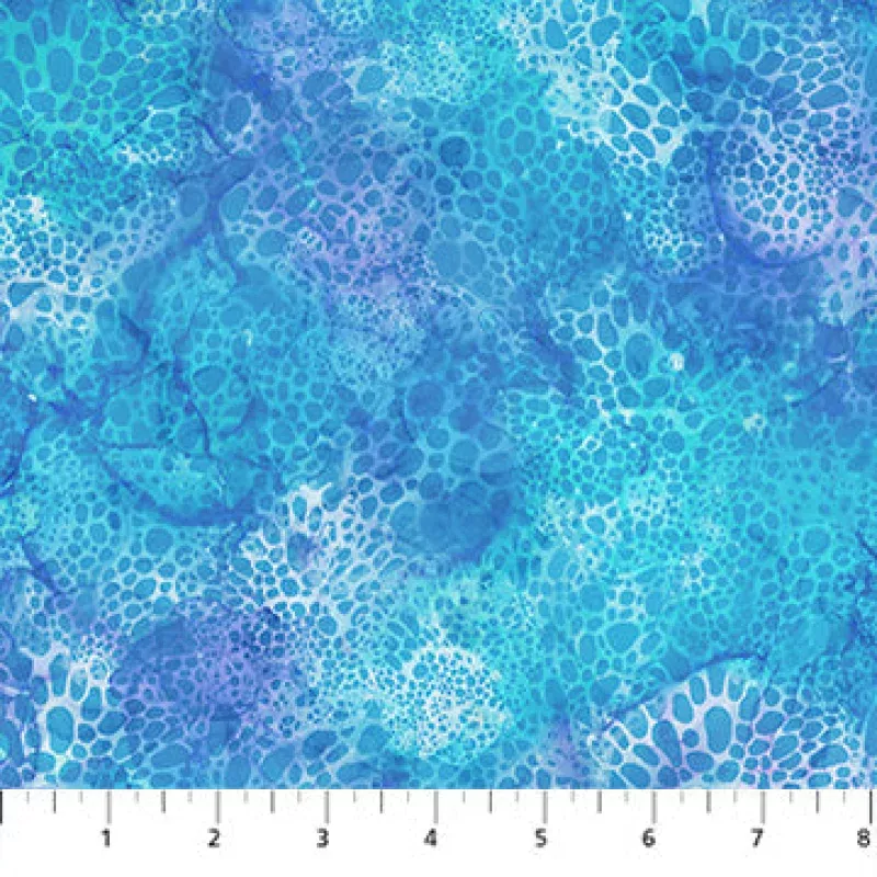 Northcott – Coral Reef – Bubbles Blue – 1/2 YARD CUT