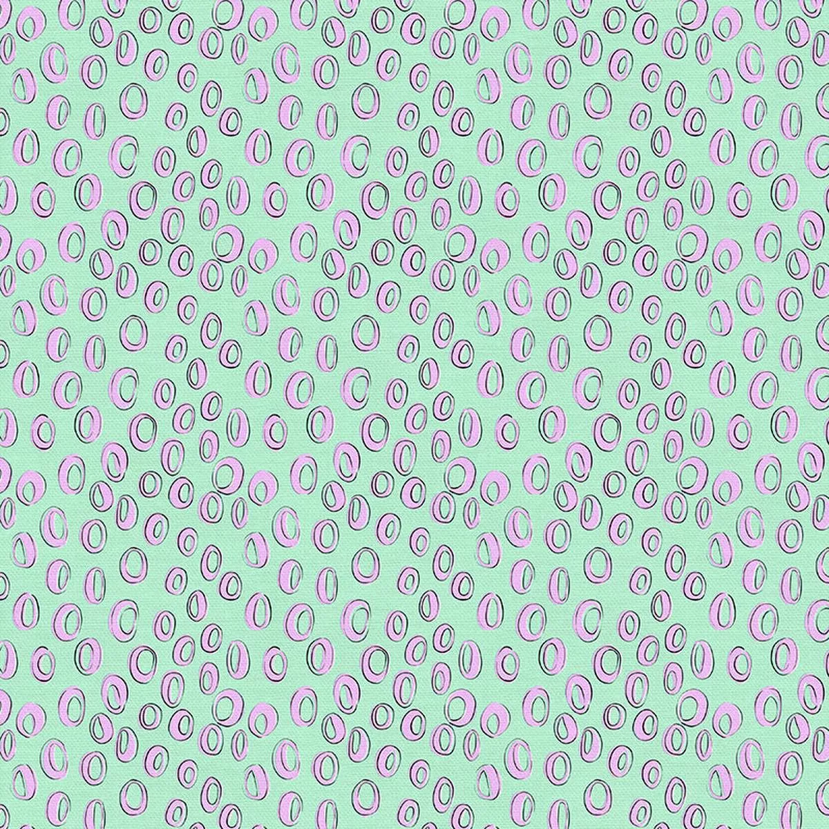O’s – Mint/Pink – Mint/Pink | Quilting Cotton