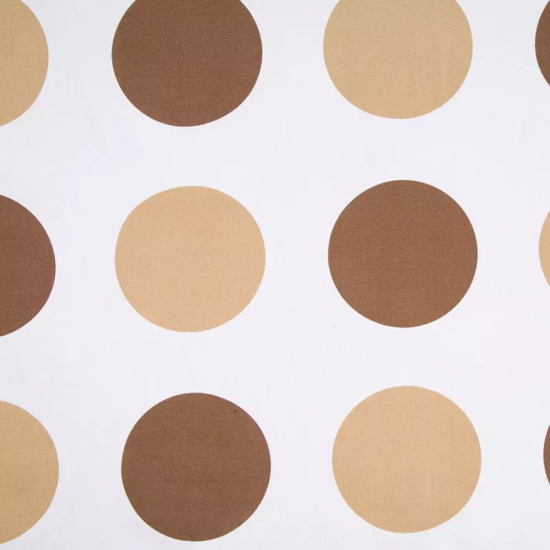Off-White/Chocolate/Tan Polka Dots Canvas
