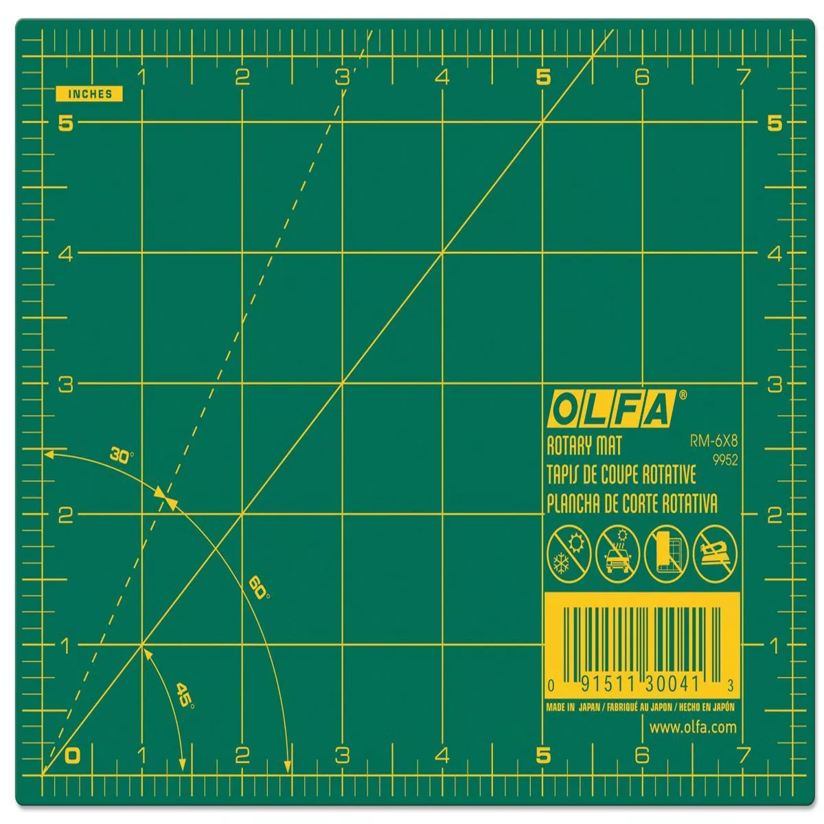 Olfa 6×8 Rotary Mat, Green
