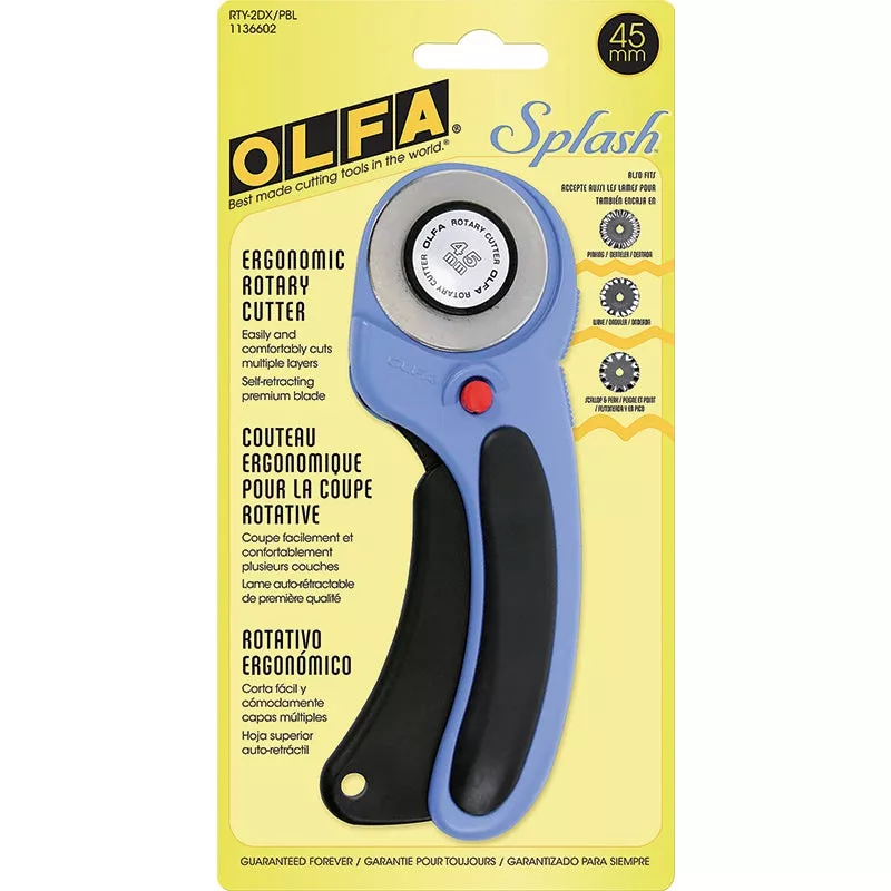 Olfa Ergonomic Rotary Cutter – 45mm – Pacific Blue