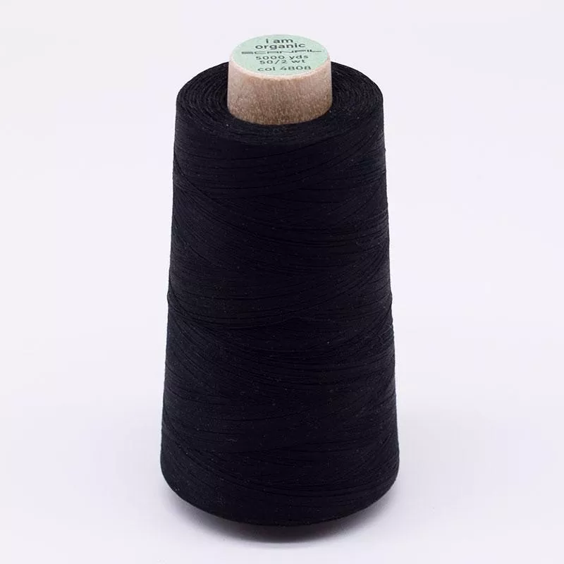 Organic Thread 50 wt - Jet Black - 5000yd - Scanfil