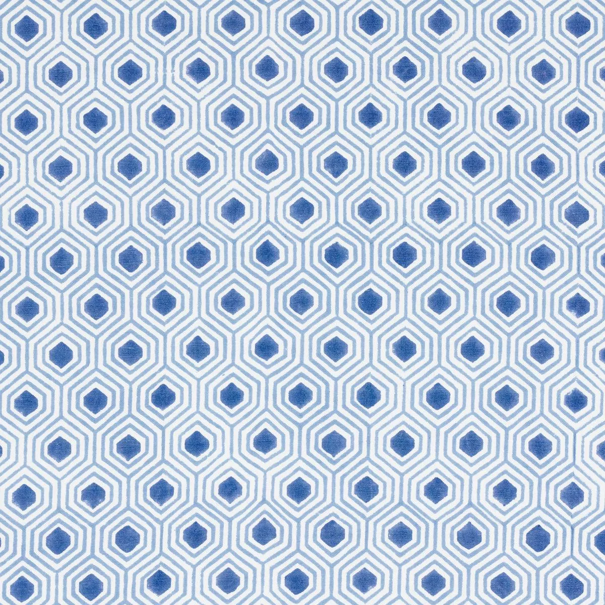 Otis Hand Print Blue Fabric