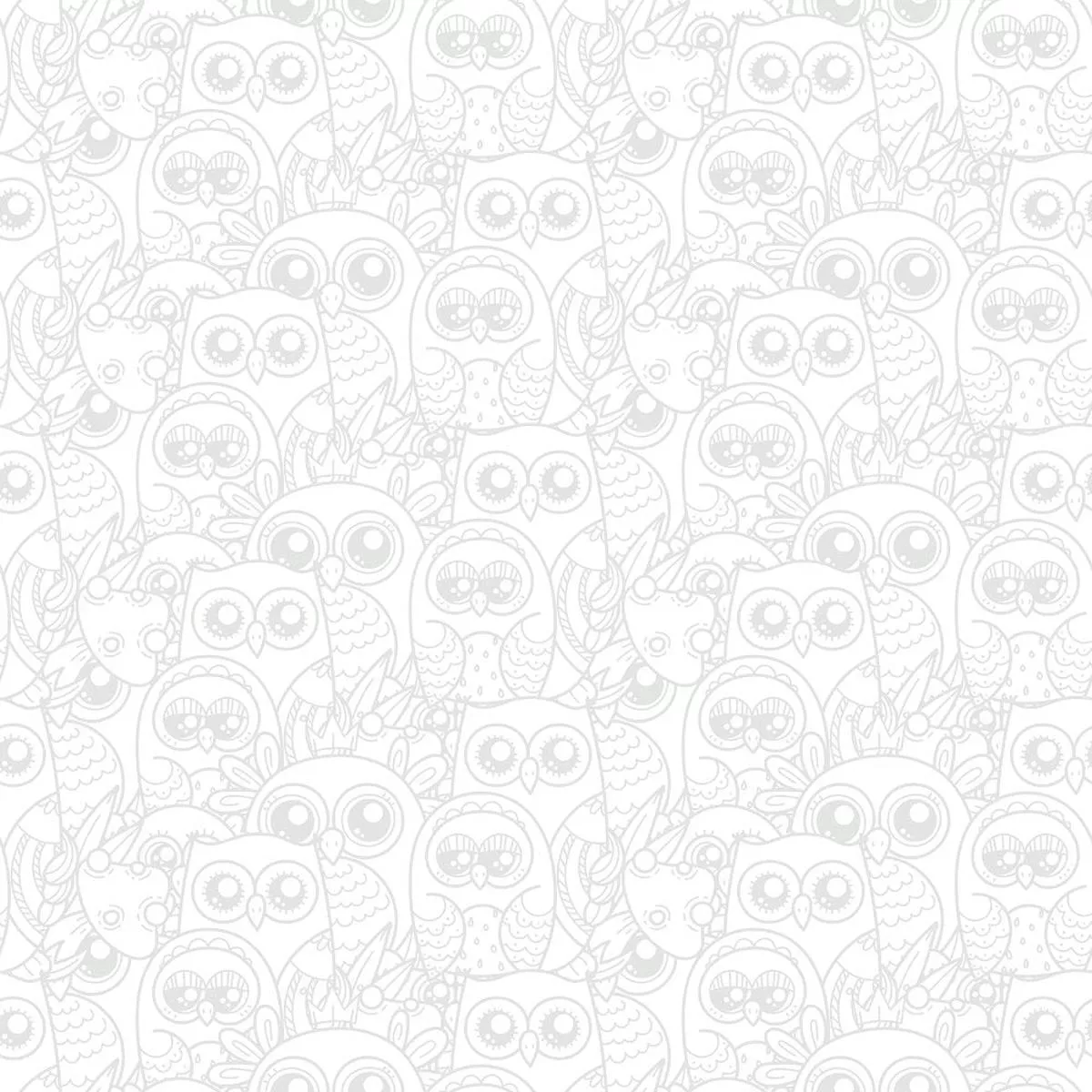 Packed Owls and Owlets Tone On Tone Fabric