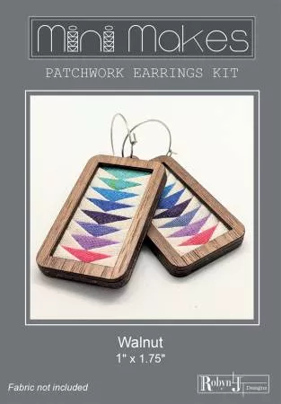 Patchwork Earrings Rectangle Kit and Pattern Walnut
