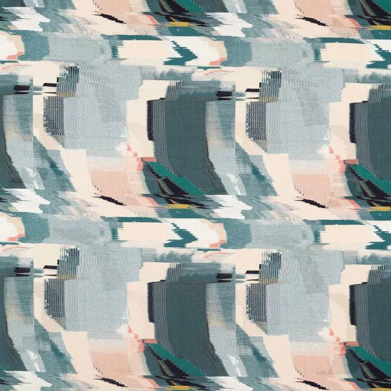 Perspective Reflect Emerald/Peony Harlequin Fabric