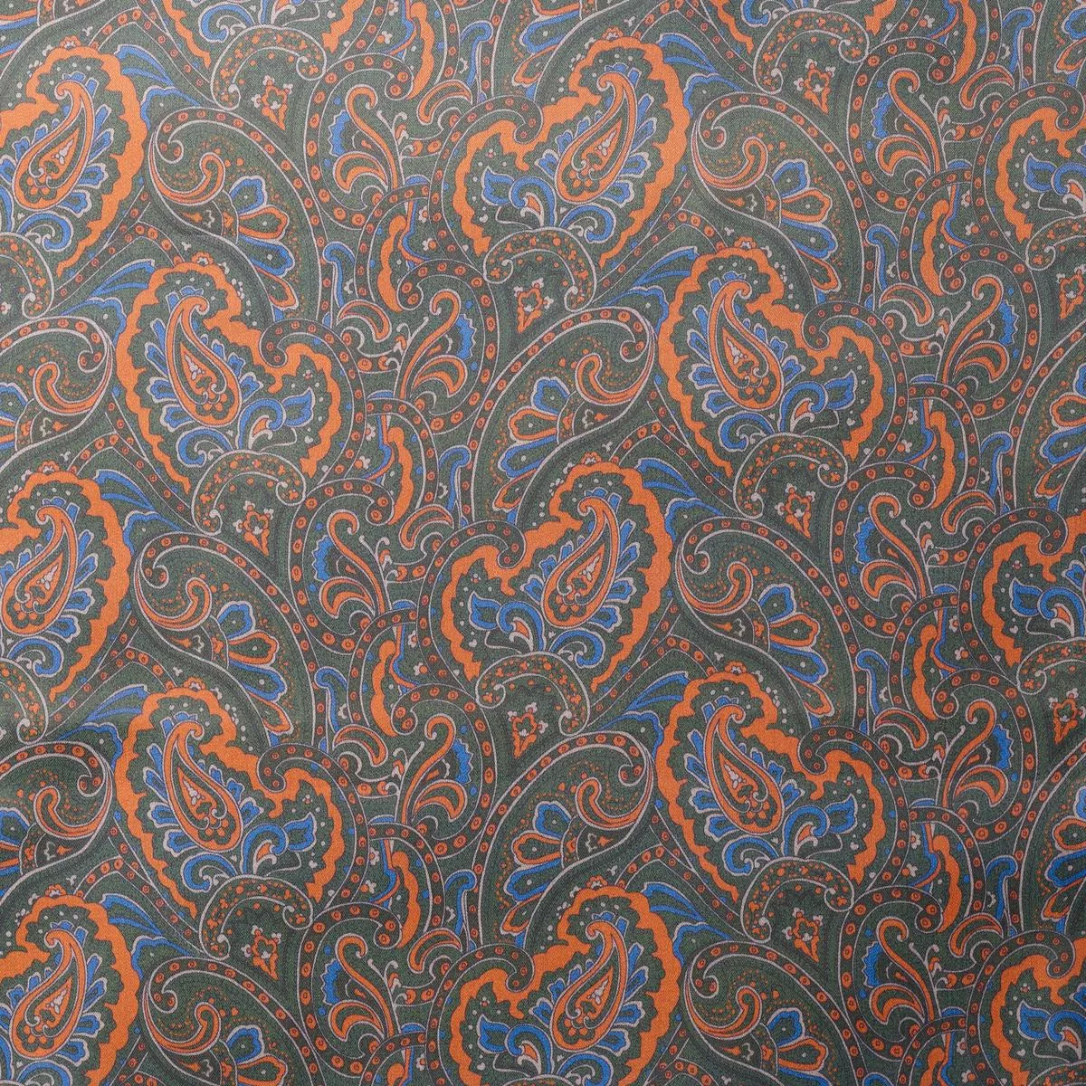 PL17 Fox Lining Green and Orange Paisley