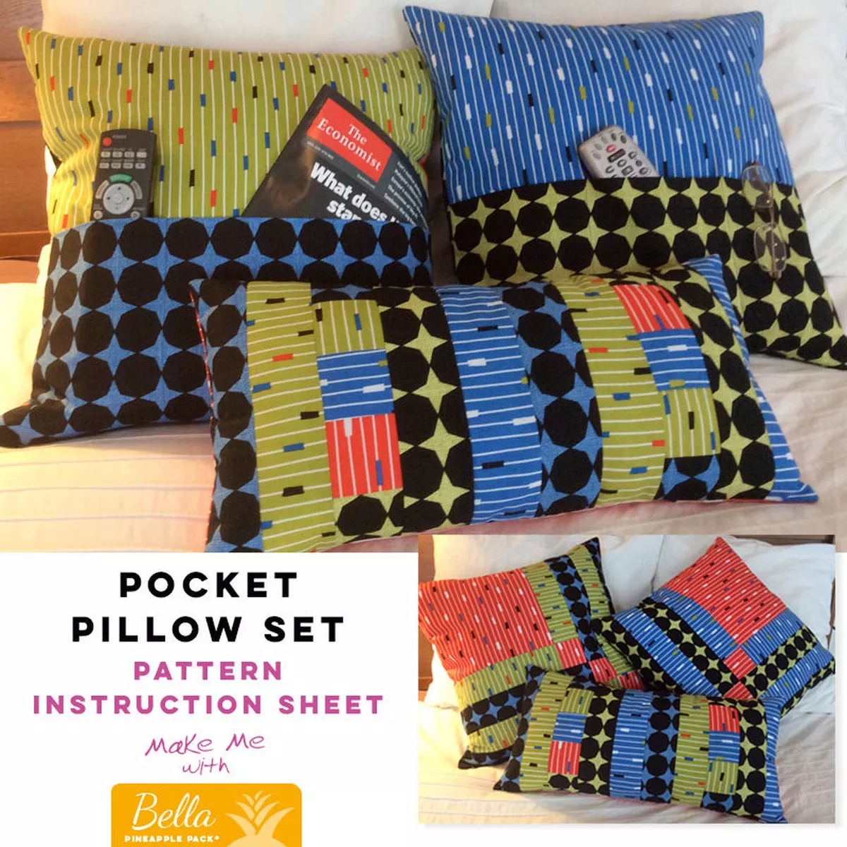 Pocket Pillow Set – Bella Pineapple Pack Pattern