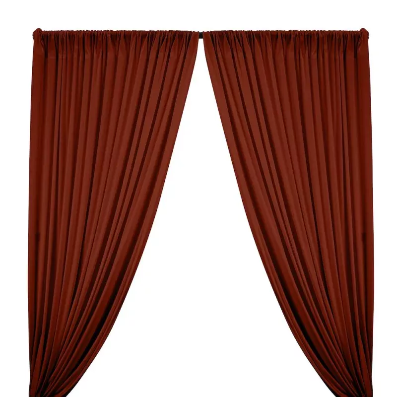 Polyester Interlock Knit Lining Rod Pocket Curtains – Rust
