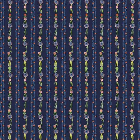 Pompadours In Pink- Daisy Chain Navy